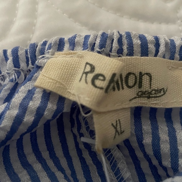 NWT Rebellion Embroidered Blue & White Striped Seersucker Shift Dress Sz XL - Picture 2 of 10